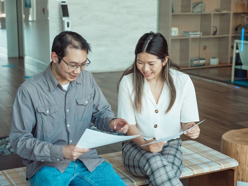 Temporary workers reviewing their rights before starting a temp job